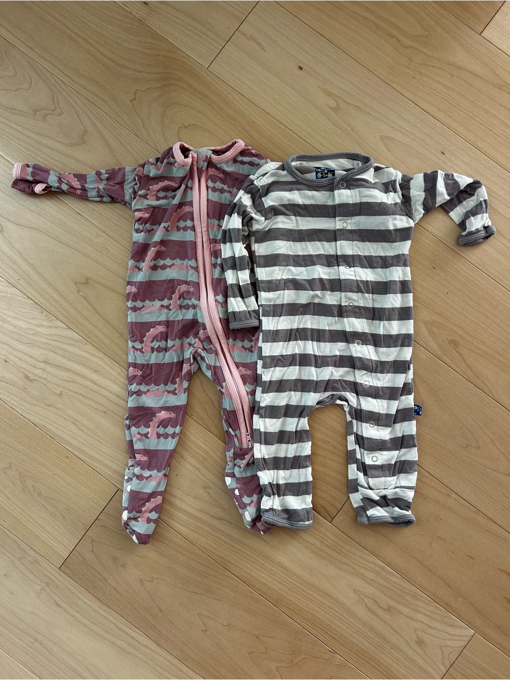 Kickee Pants sleepers, 3-6mo, two of them